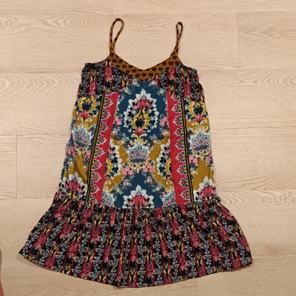 Anthropologie Multicolor Patterned Dress - Velvet Texture